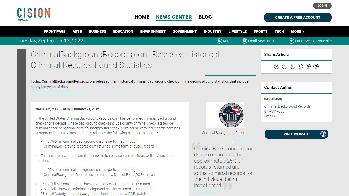 CriminalBackgroundRecords.com Releases Historical Criminal-Records ...